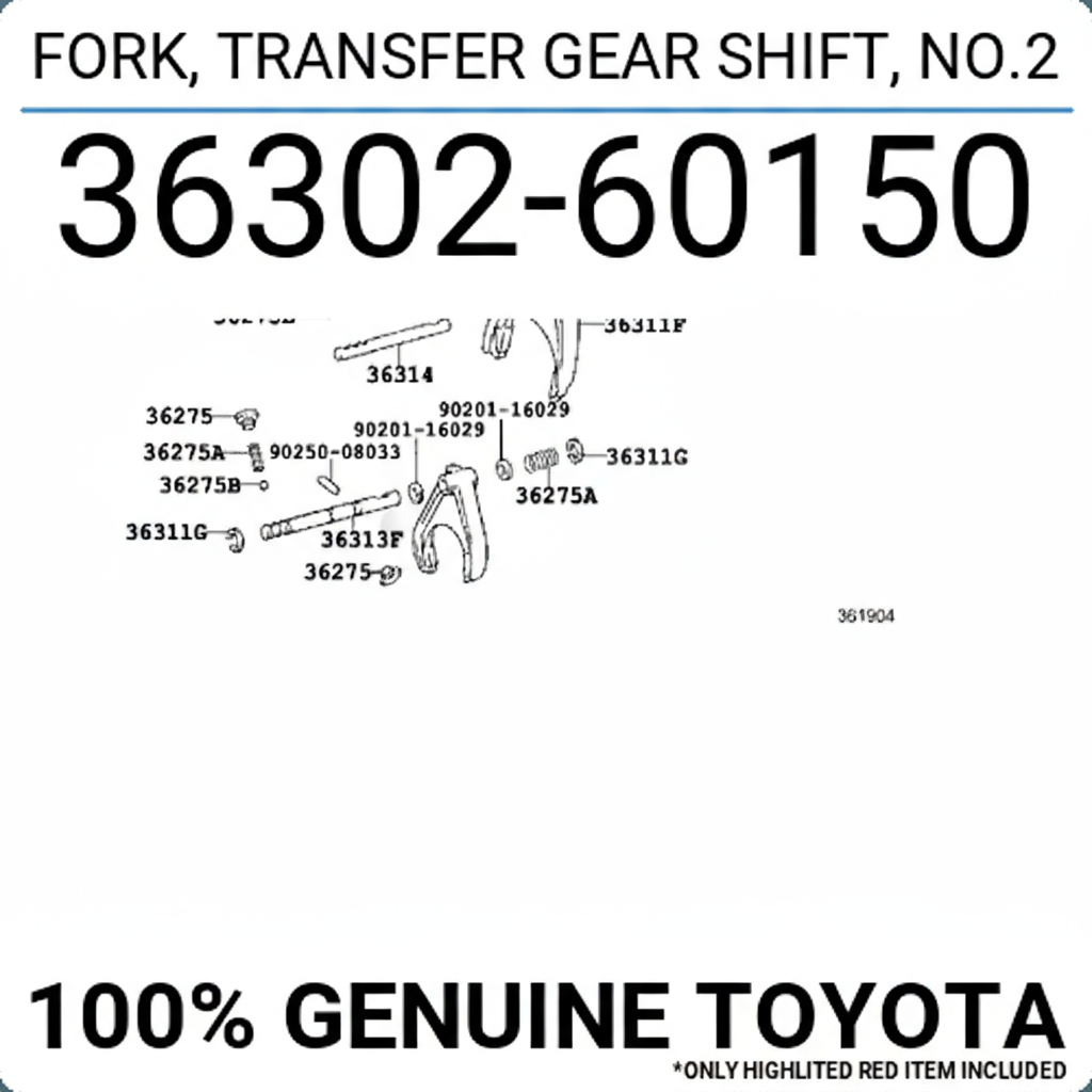 FORK, TRANSFER GEAR SHIFT, NO.2, Toyota 3630260150