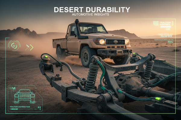 Toyota Land Cruiser 70 Series off-road showing suspension and axle components