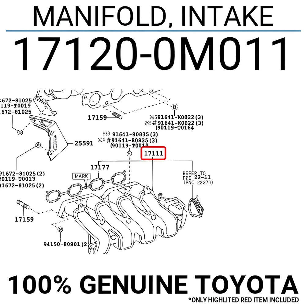 Toyota 171200M011 Manifold assy, intake