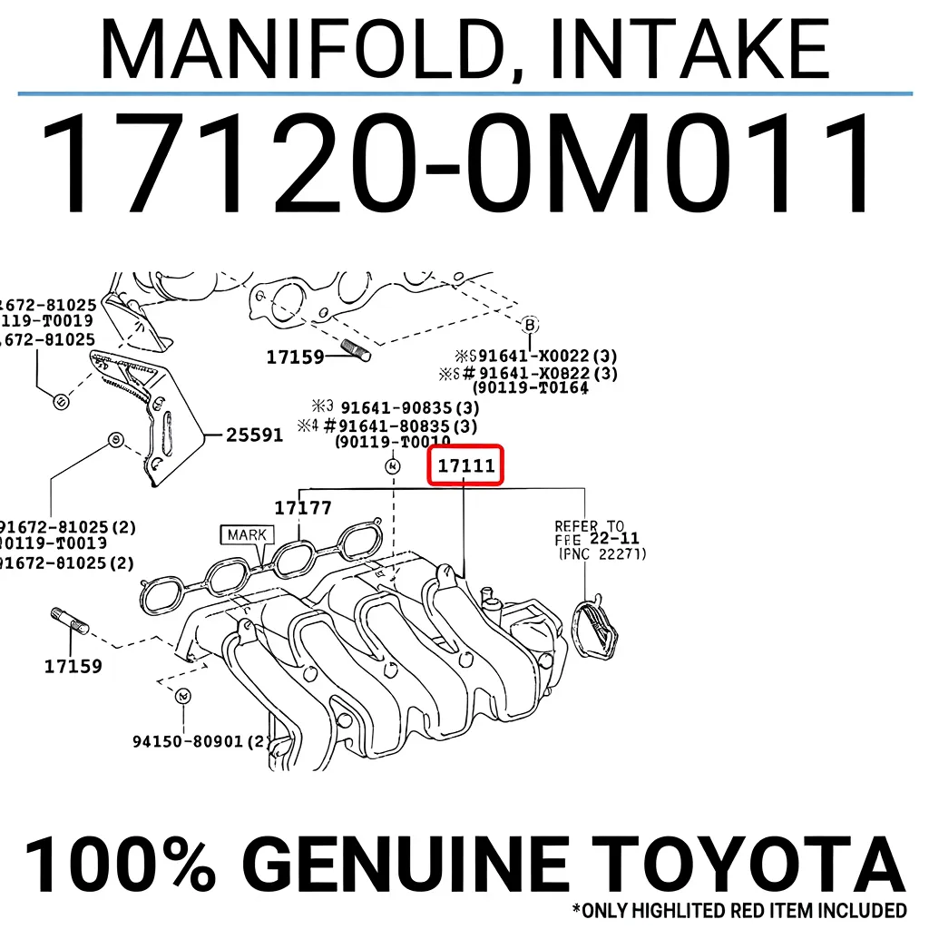 Toyota 171200M011 Manifold assy, intake