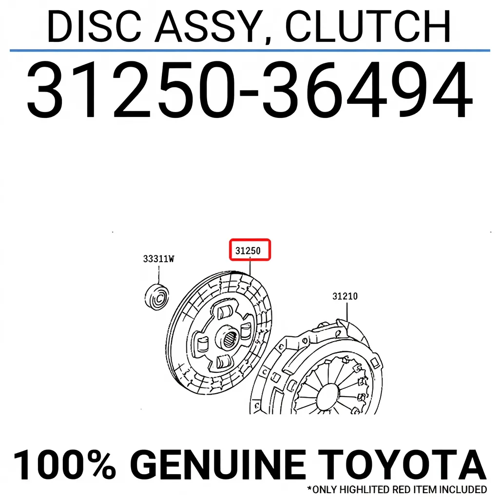 Toyota 3125036494 Disc assy, clutch