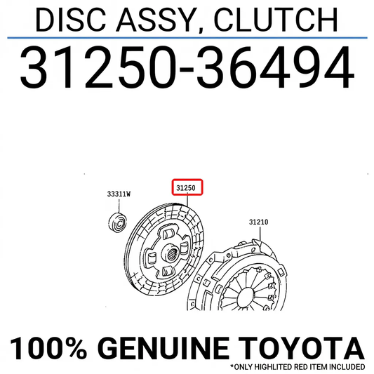Toyota 3125036494 Disc assy, clutch