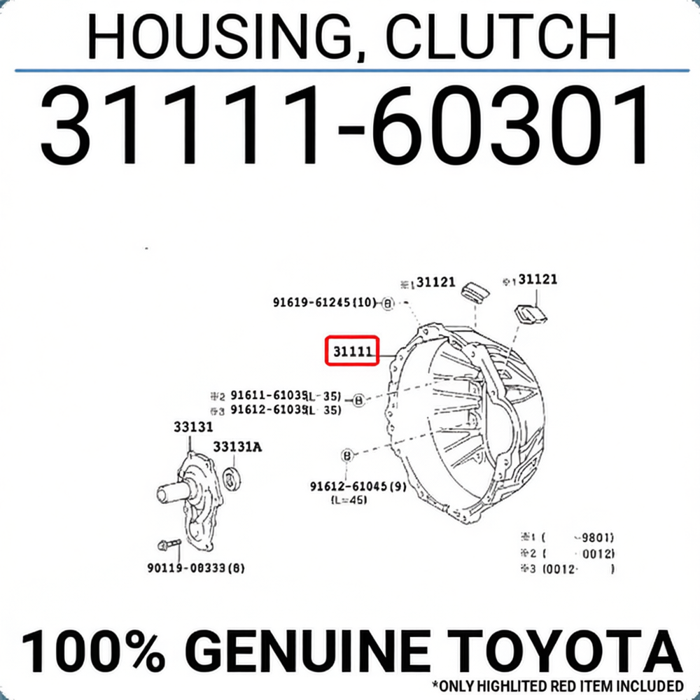 Toyota 3111160301 Housing, clutch
