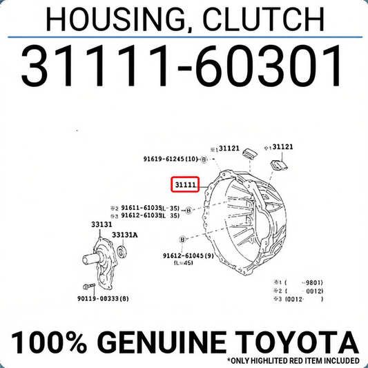 Toyota 3111160301 Housing, clutch