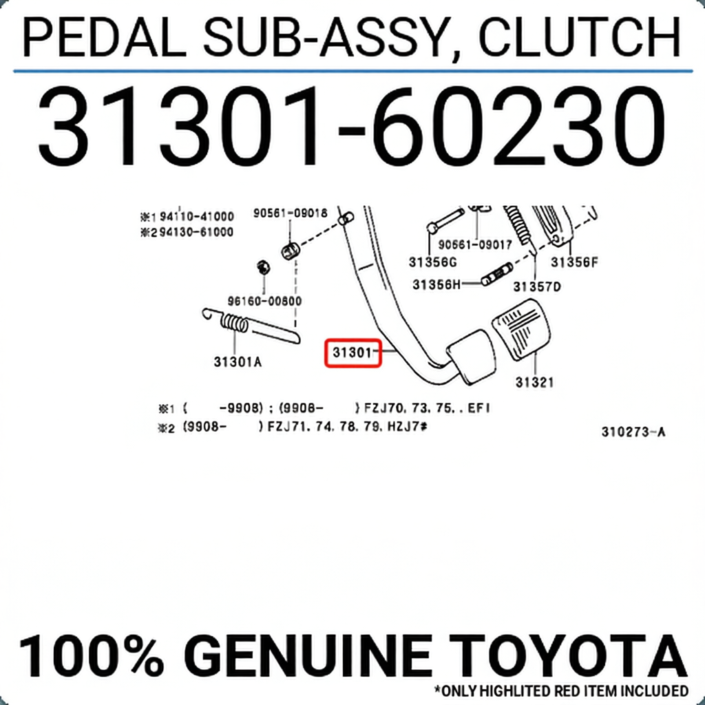 Toyota 3130160230 Pedal assy, clutch