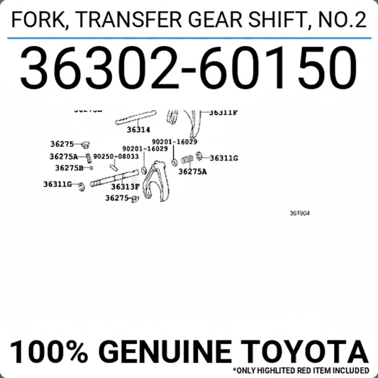 FORK, TRANSFER GEAR SHIFT, NO.2, Toyota 3630260150