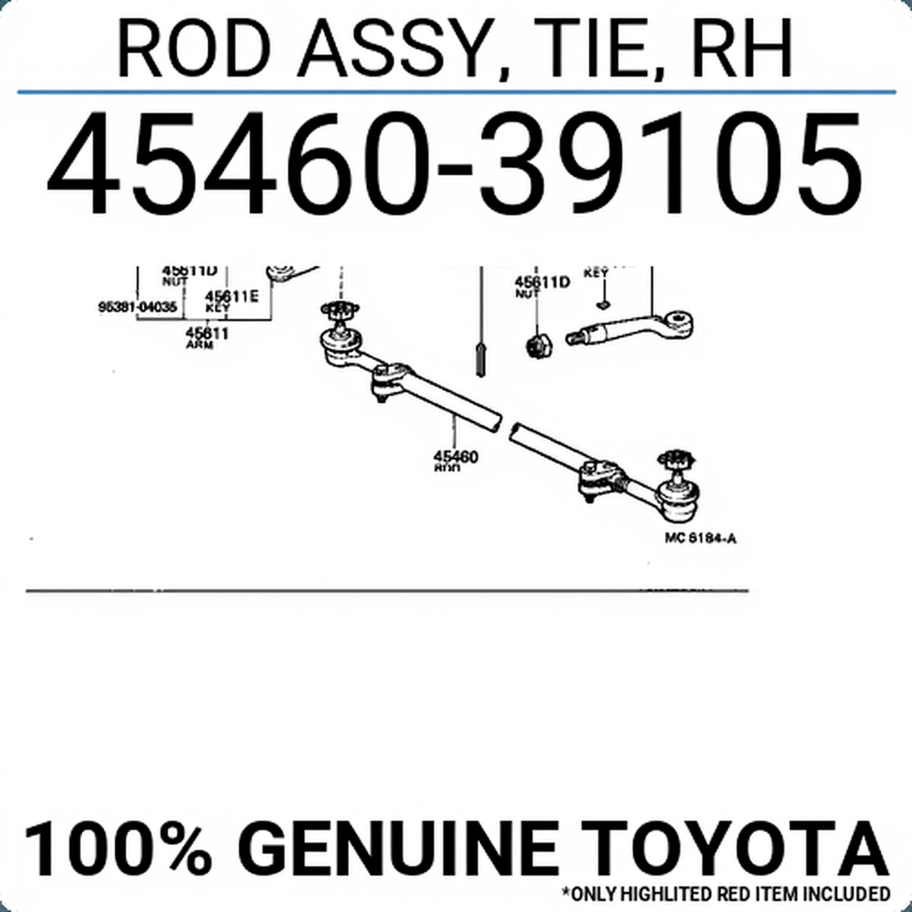 ROD ASSY, TIE, RH, Toyota 4546039105