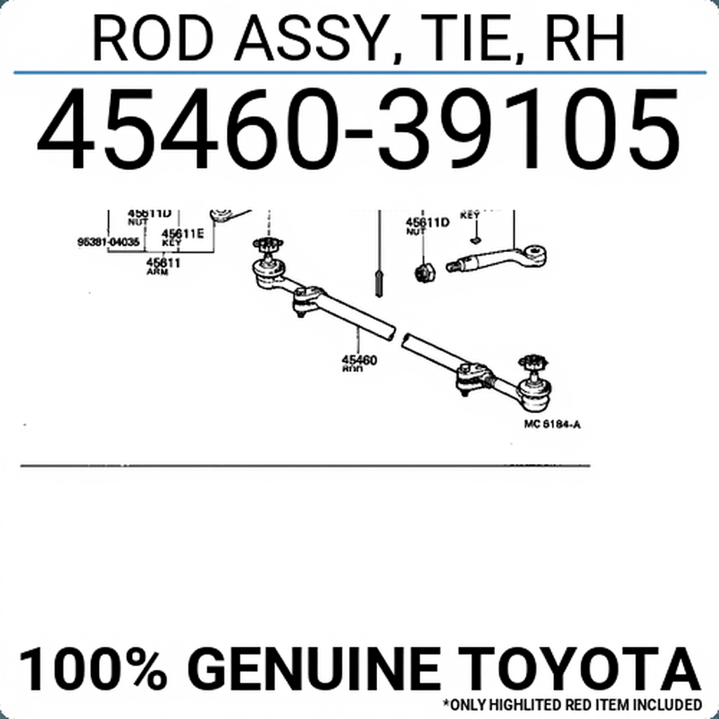 ROD ASSY, TIE, RH, Toyota 4546039105