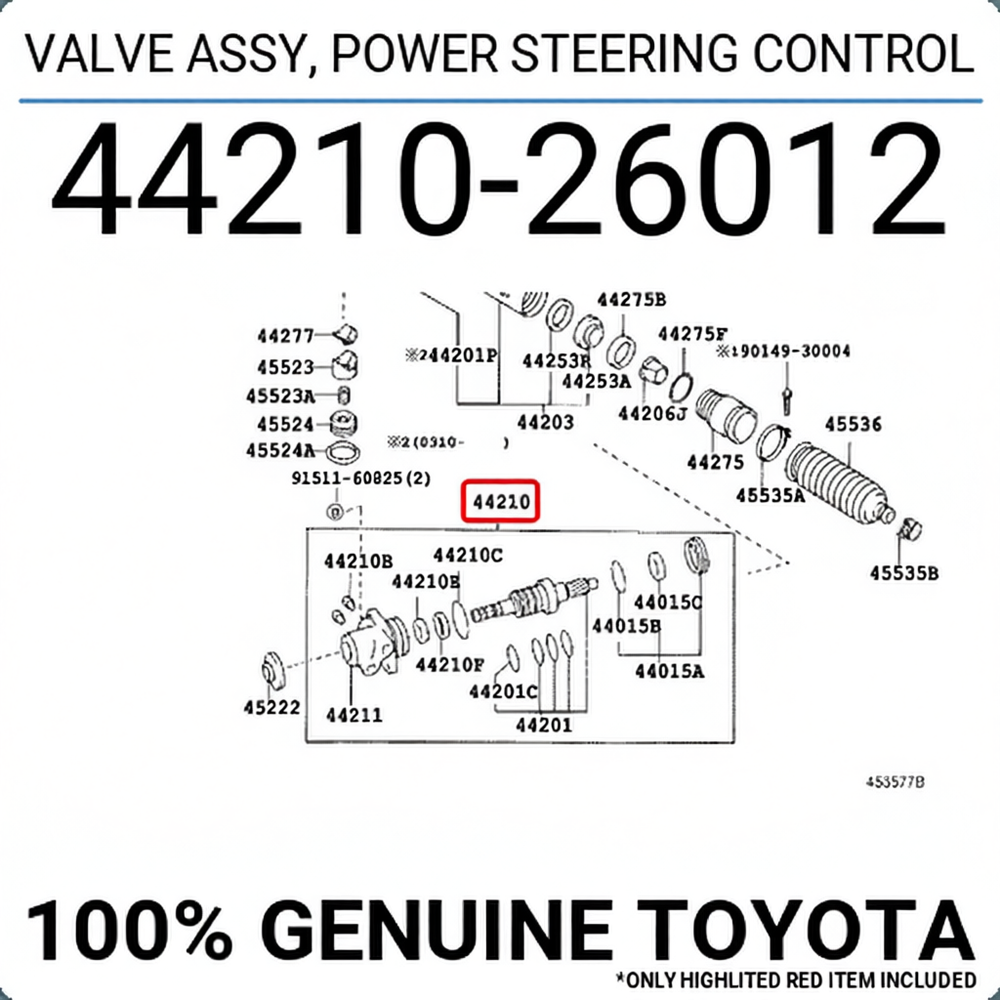 VALVE ASSY, POWER STEERING CONTROL, Toyota 4421026012