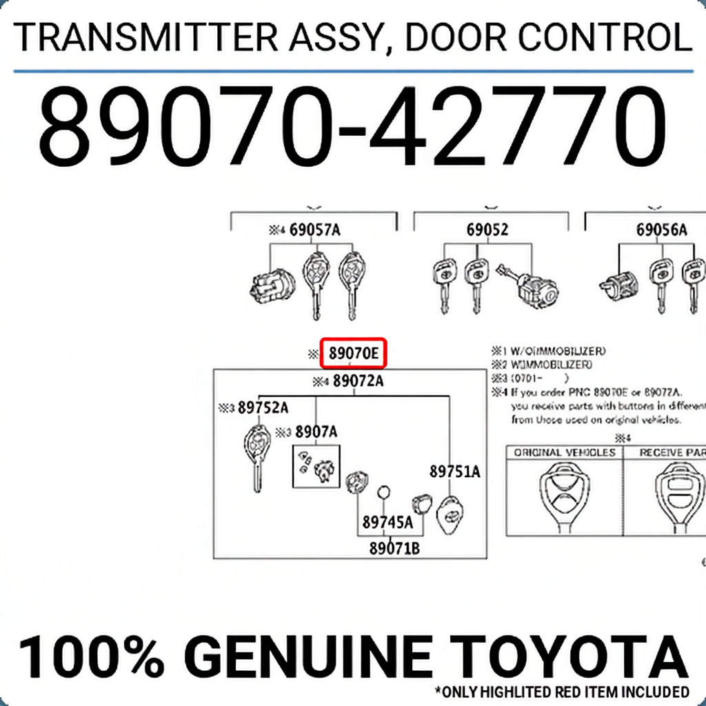 TRANSMITTER ASSY, DOOR CONTROL, Toyota 8907042770