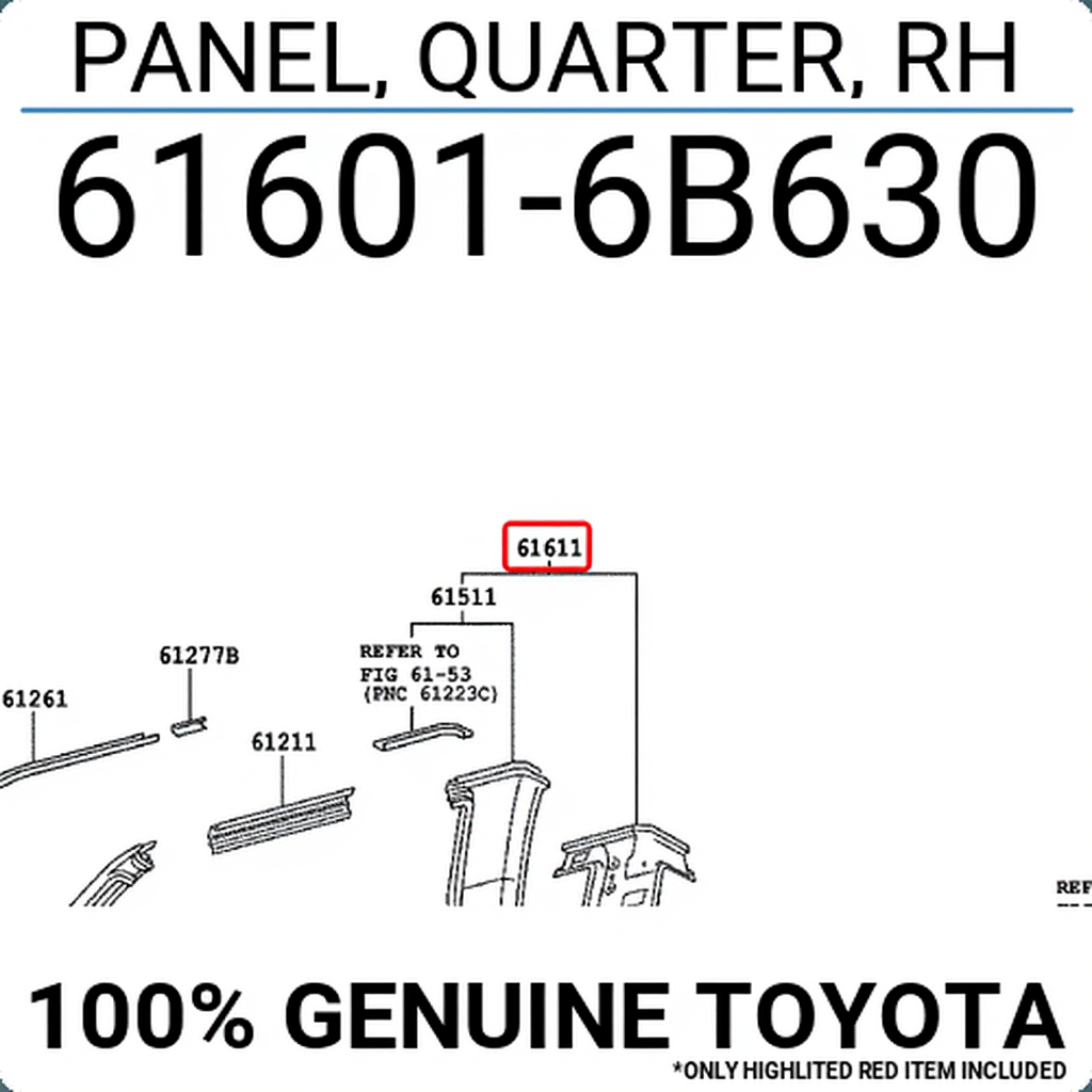 PANEL, QUARTER, RH : 616016B630