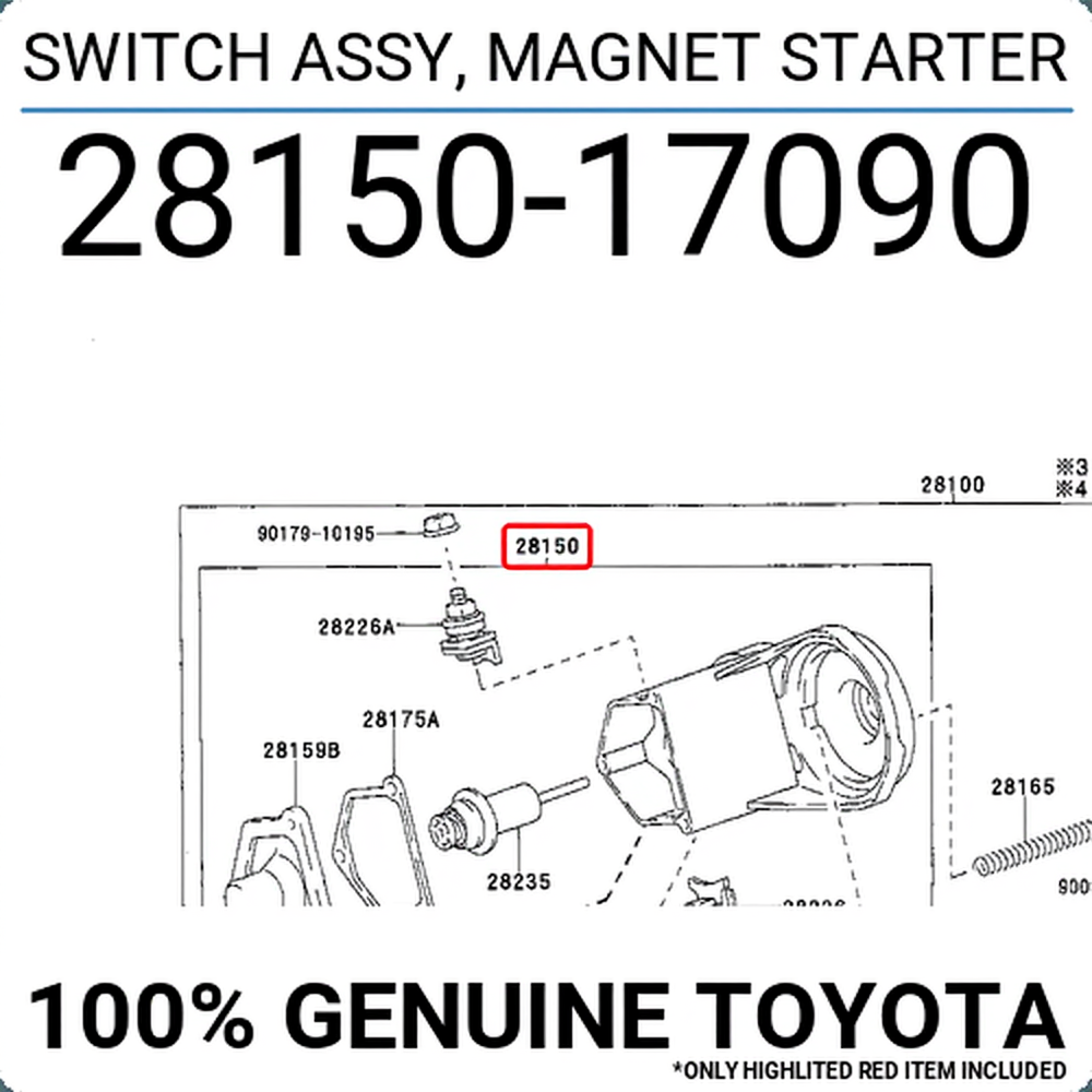 SWITCH ASSY, MAGNET STARTER : 2815017090