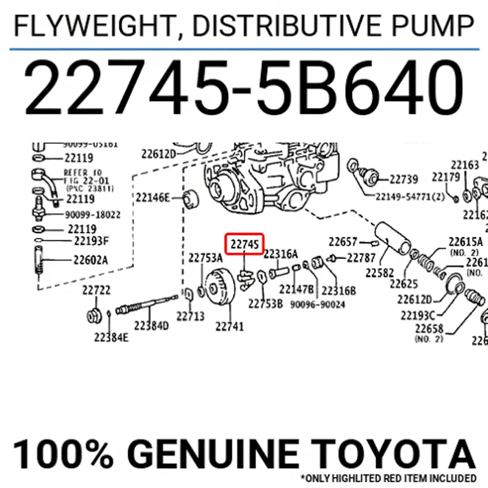 FLYWEIGHT, DISTRIBUTIVE PUMP: 227455B640