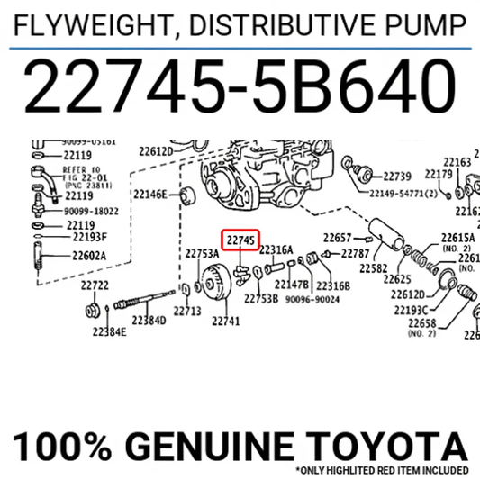 FLYWEIGHT, DISTRIBUTIVE PUMP: 227455B640