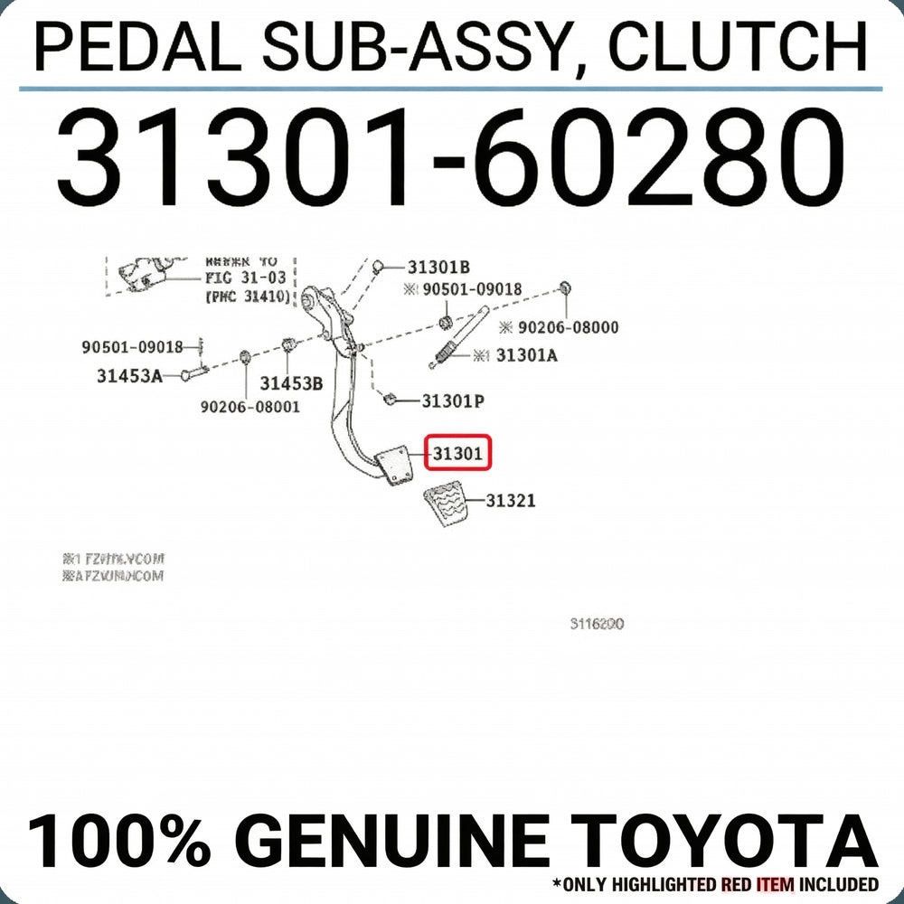PEDAL SUB-ASSY, CLUTCH : 3130160280