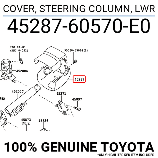 COVER, STEERING COLUMN, LWR : 4528760570E0