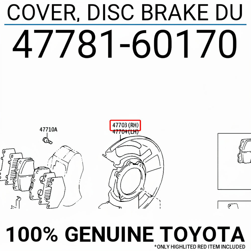 COVER, DISC BRAKE DU : 4778160170